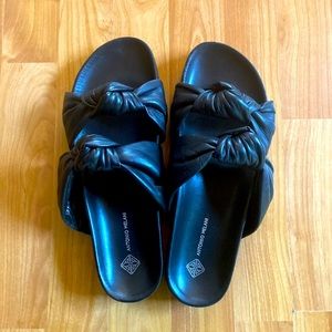 Antonio Melani Leather Knotted Flatbed Sandal